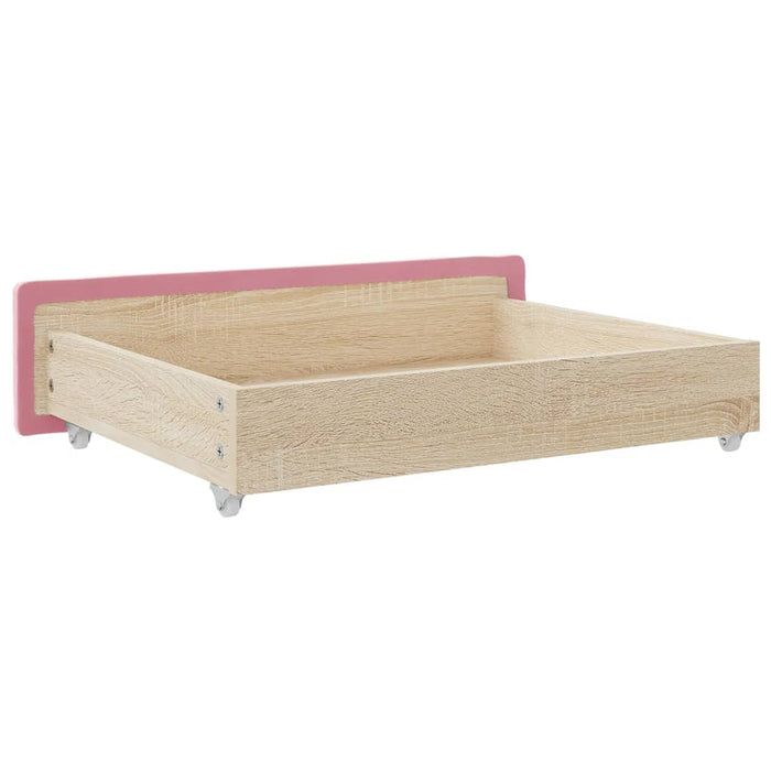 Bed Drawers 2 pcs Pink Engineered Wood and Velvet