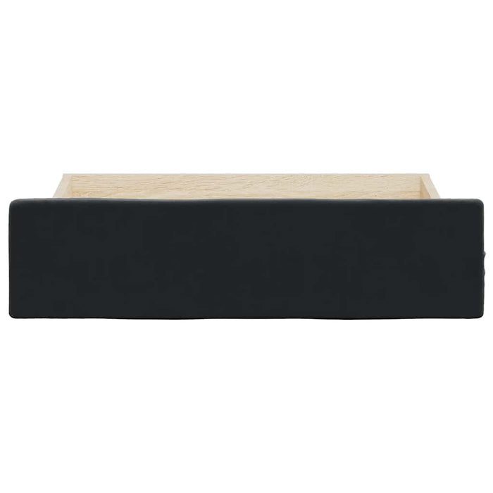 Bed Drawers 2 pcs Black Engineered Wood and Velvet