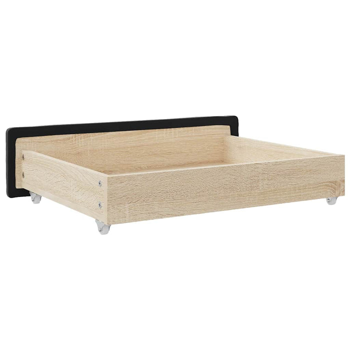 Bed Drawers 2 pcs Black Engineered Wood and Velvet