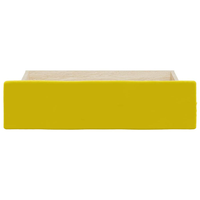 Bed Drawers 2 pcs Yellow Engineered Wood and Velvet