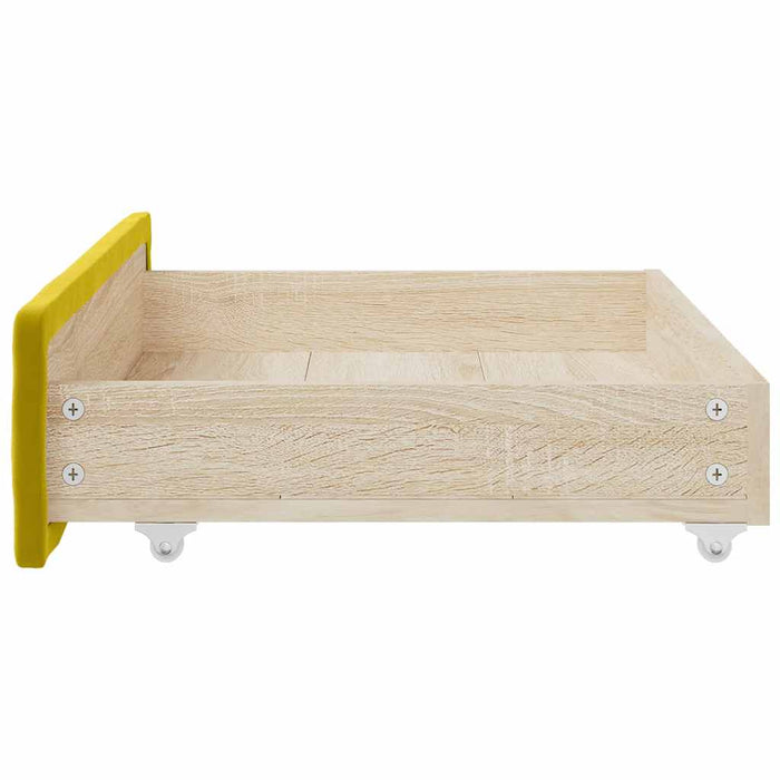 Bed Drawers 2 pcs Yellow Engineered Wood and Velvet