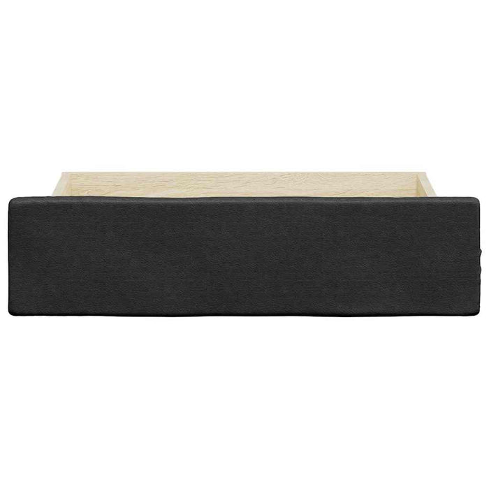 Bed Drawers 2 pcs Black Engineered Wood and Faux Leather