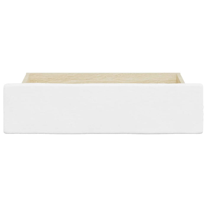 Bed Drawers 2 pcs White Engineered Wood and Faux Leather