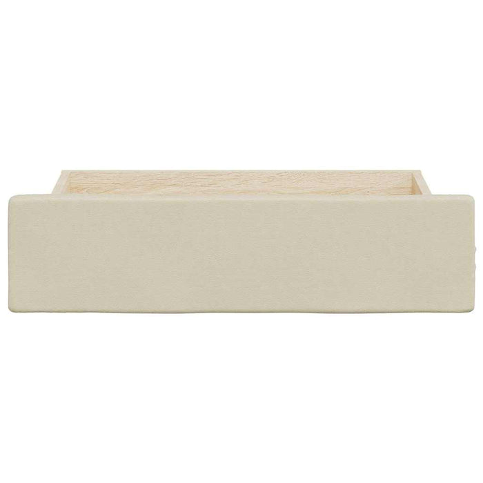 Bed Drawers 2 pcs Cream Engineered Wood and Faux Leather