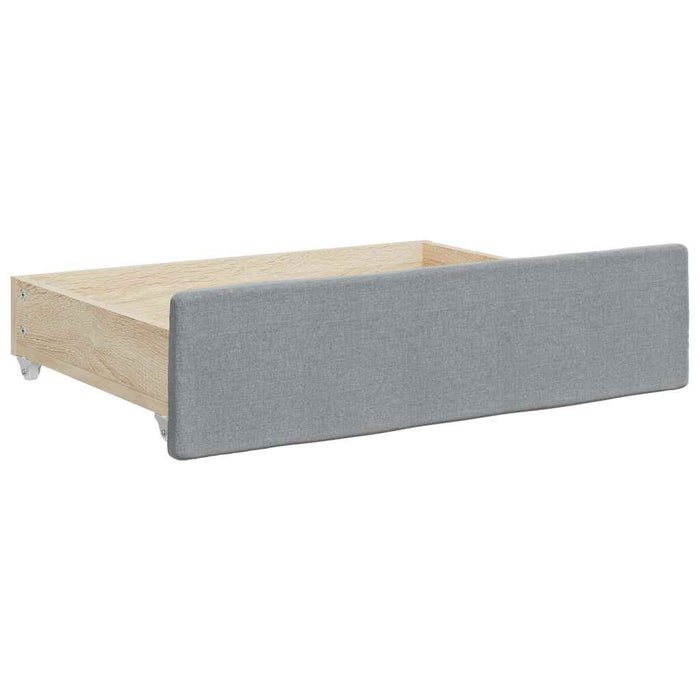 Bed Storage Drawers 2 pcs Light Grey Engineered Wood and Fabric