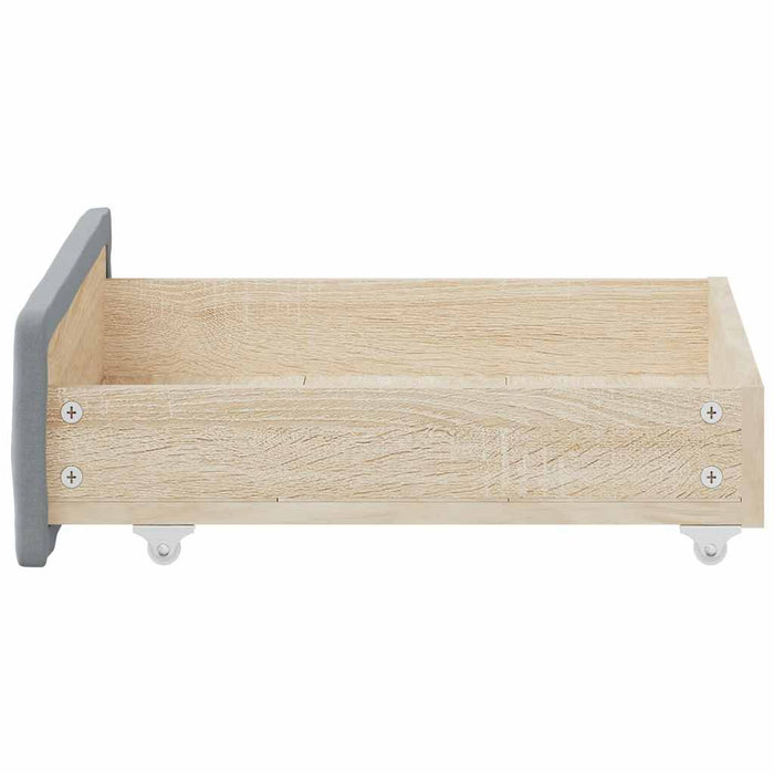 Bed Storage Drawers 2 pcs Light Grey Engineered Wood and Fabric