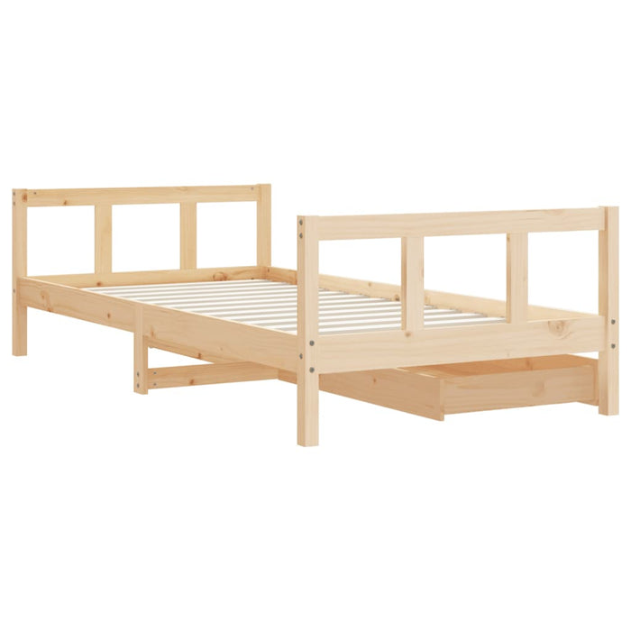 Kids Bed Frame with Drawers 90x190 cm Solid Wood Pine