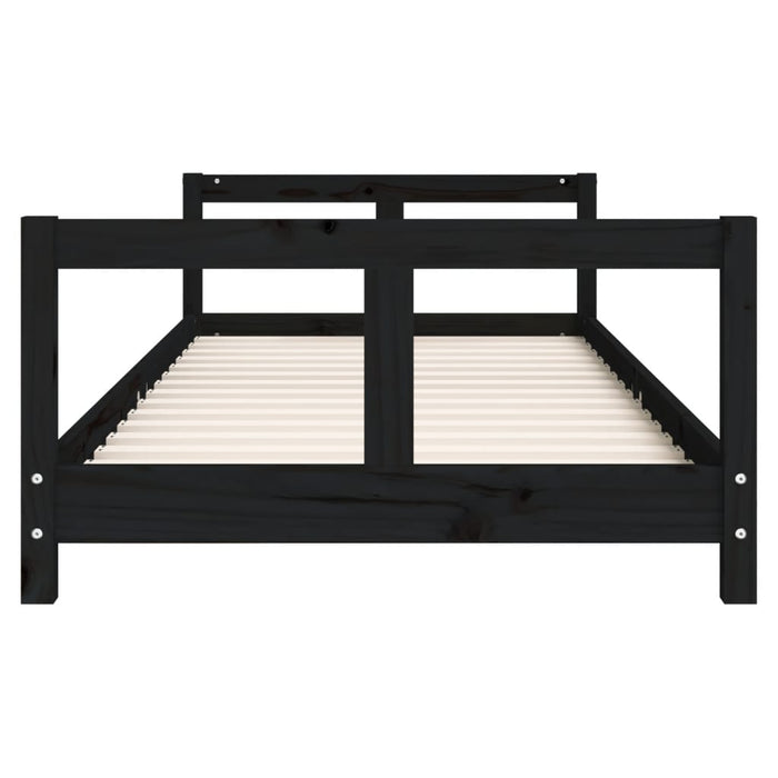 Kids Bed Frame Black 80x200 cm Solid Wood Pine