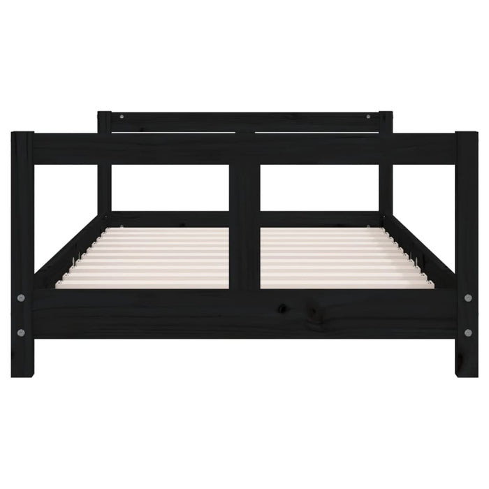 Kids Bed Frame Black 80x160 cm Solid Wood Pine