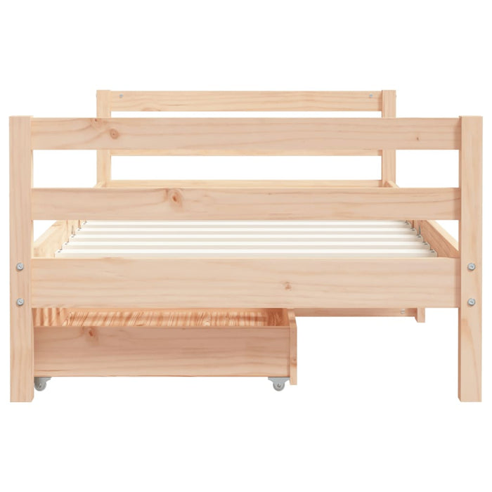 Kids Bed Frame with Drawers 80x160 cm Solid Wood Pine