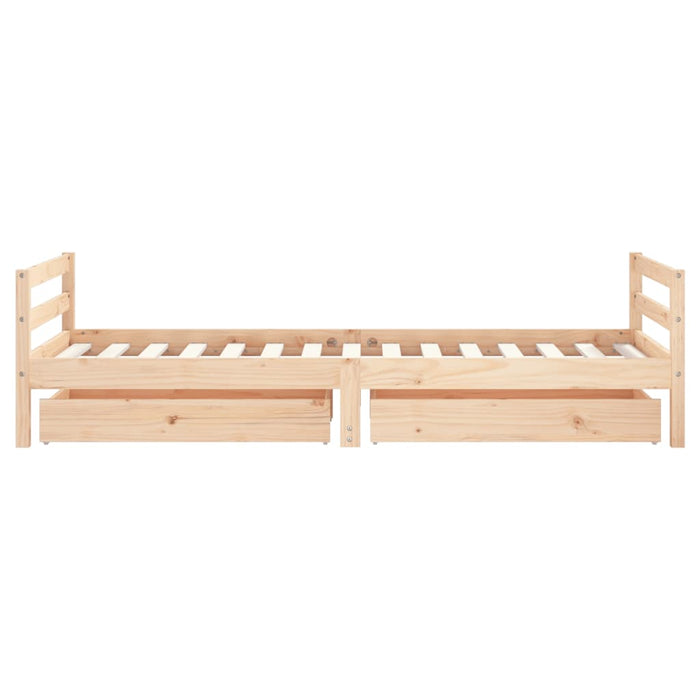 Kids Bed Frame with Drawers 90x190 cm Solid Wood Pine