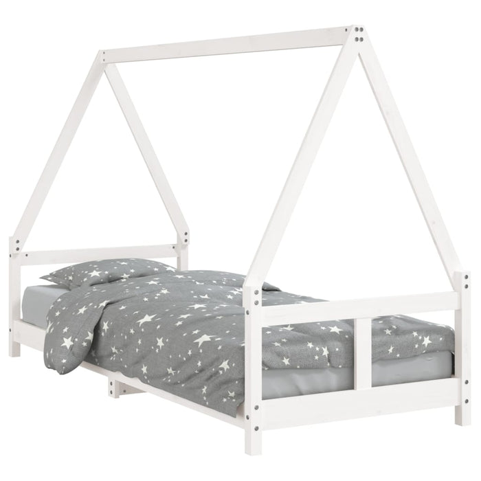 Kids Bed Frame White 80x200 cm Solid Wood Pine