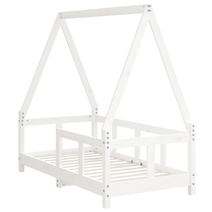 Kids Bed Frame White 70x140 cm Solid Wood Pine