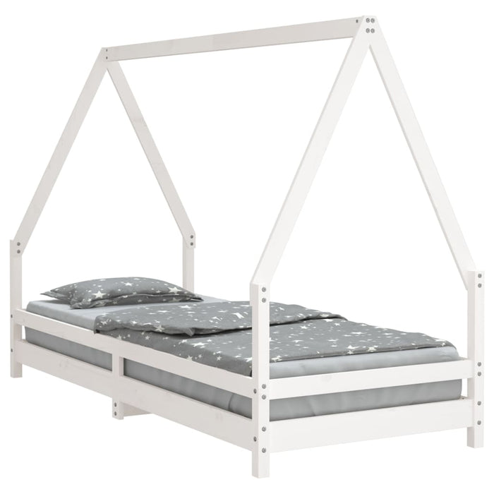 Kids Bed Frame White 80x200 cm Solid Wood Pine