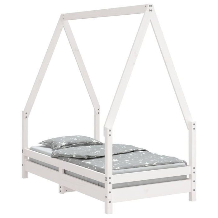 Kids Bed Frame White 70x140 cm Solid Wood Pine