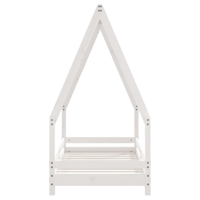 Kids Bed Frame White 70x140 cm Solid Wood Pine