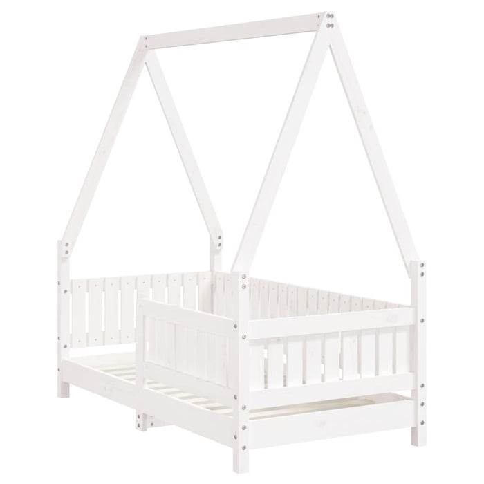 Kids Bed Frame White 70x140 cm Solid Wood Pine