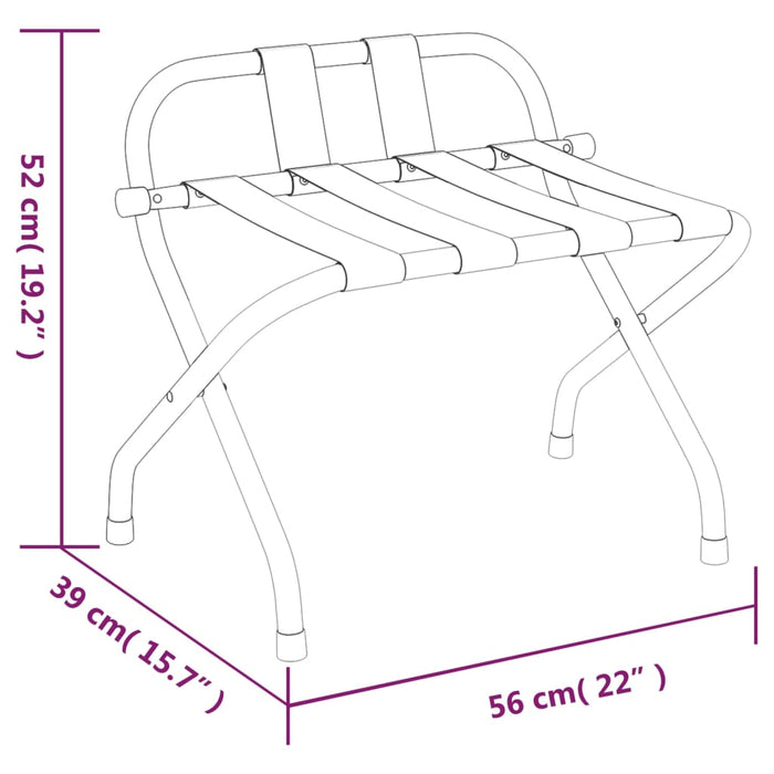 Suport pentru bagaje cu spatar Argintiu 56x39x52cm