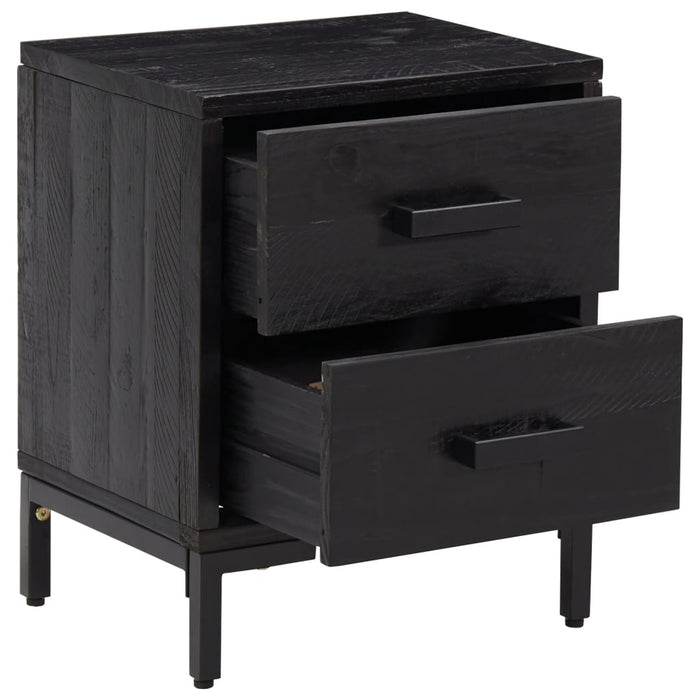 Bedside Cabinets 2 pcs Black 36x30x45 cm Solid Wood Pine