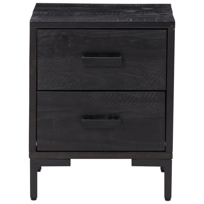 Bedside Cabinets 2 pcs Black 36x30x45 cm Solid Wood Pine