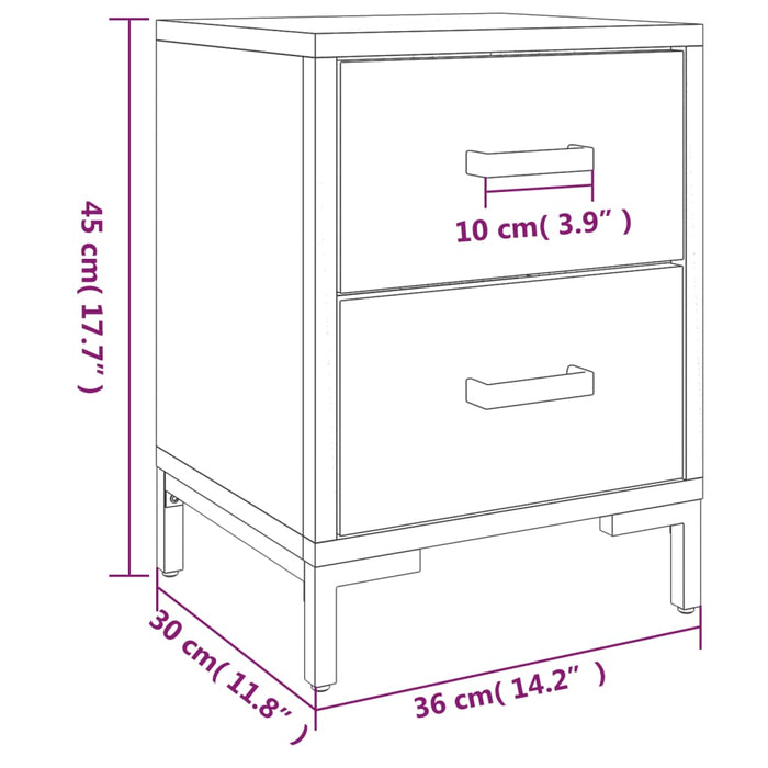 Bedside Cabinets 2 pcs Black 36x30x45 cm Solid Wood Pine