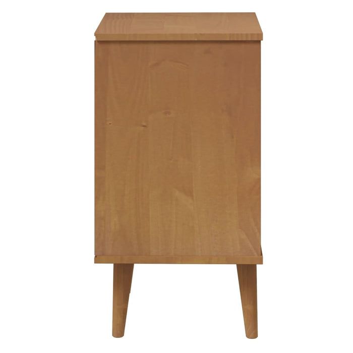 Bedside Cabinet MOLDE Brown 40x35x65 cm Solid Wood Pine