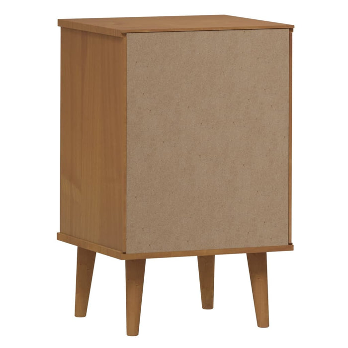 Bedside Cabinet MOLDE Brown 40x35x65 cm Solid Wood Pine