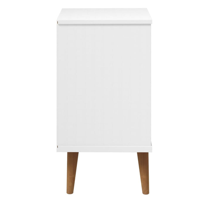 Bedside Cabinet MOLDE White 40x35x65 cm Solid Wood Pine