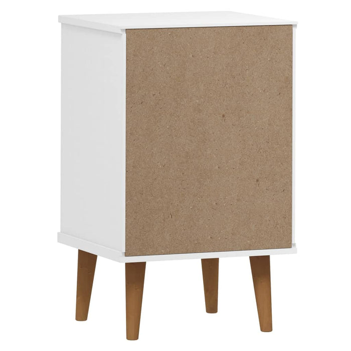 Bedside Cabinet MOLDE White 40x35x65 cm Solid Wood Pine