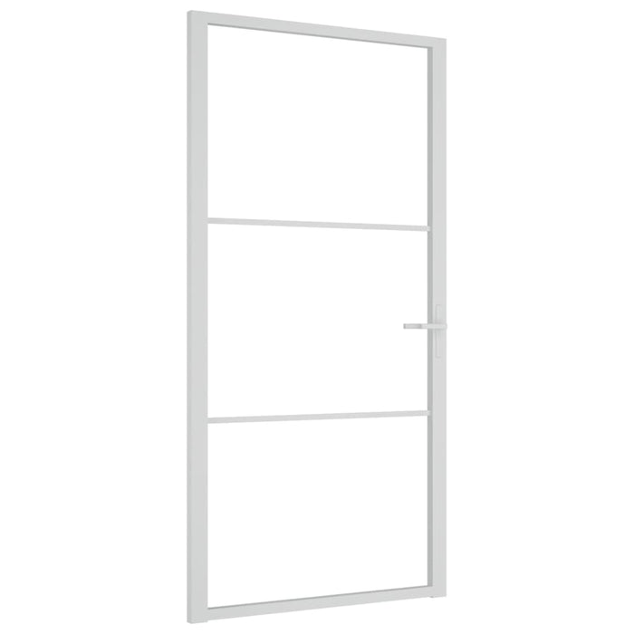 Interior Door 102.5x201.5 cm White ESG Glass and Aluminium