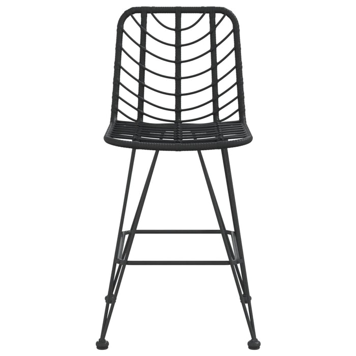 Bar Stools 2 pcs Black 45x56x103.5 cm PE Rattan and Steel