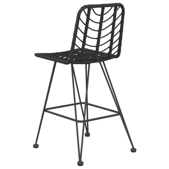 Bar Stools 2 pcs Black 45x56x103.5 cm PE Rattan and Steel