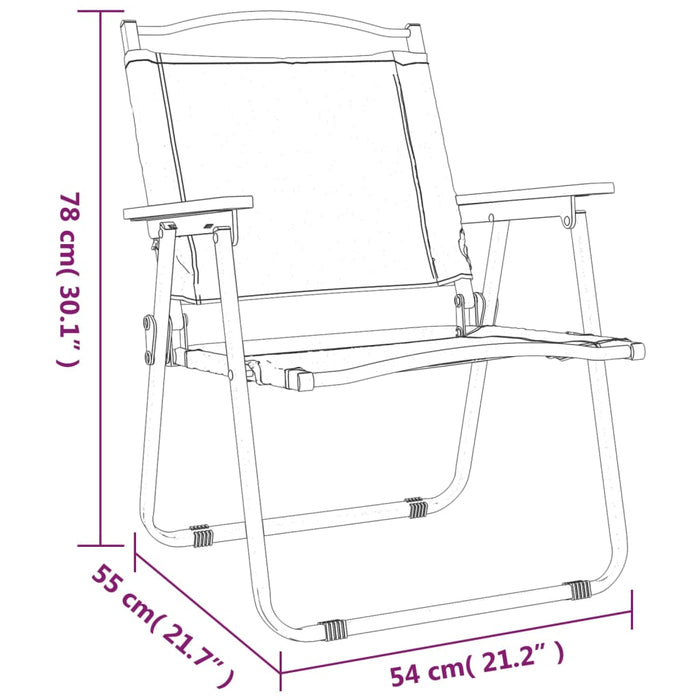 Стулья для кемпинга 2 шт. бежевые 54x55x78 см ткань Оксфорд