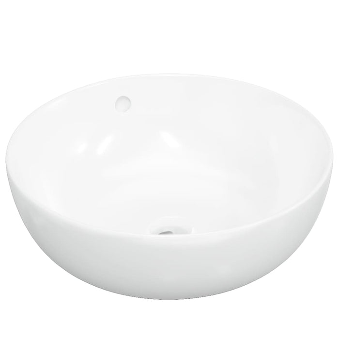 Wash Basin White 44x17 cm Ceramic Round