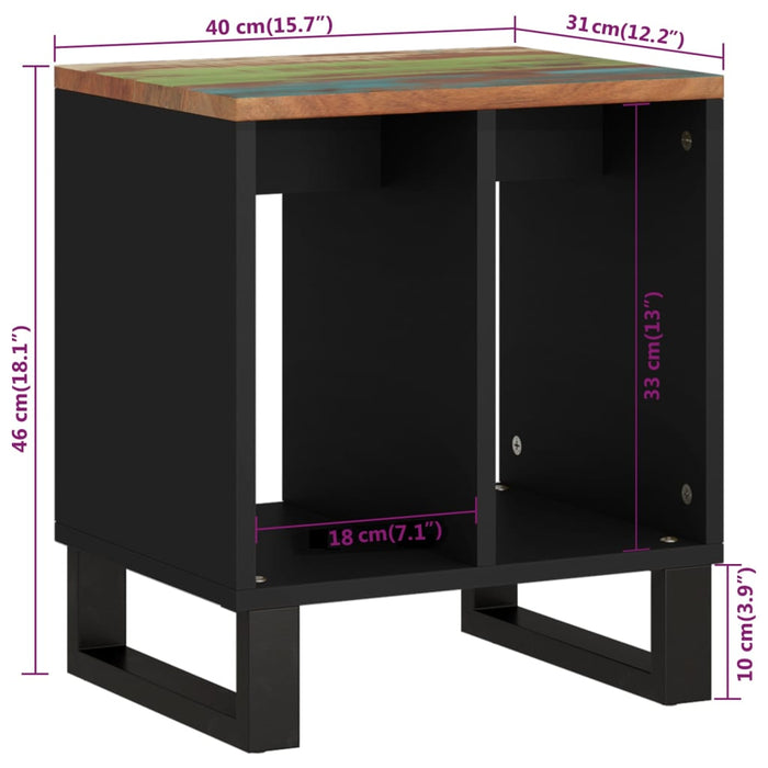 Side Table 40x31x46 cm Solid Wood Reclaimed&Engineered Wood