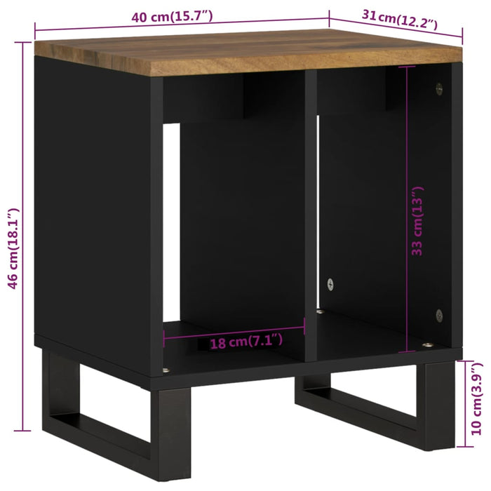 Side Table 40x31x46 cm Solid Wood Mango&Engineered Wood