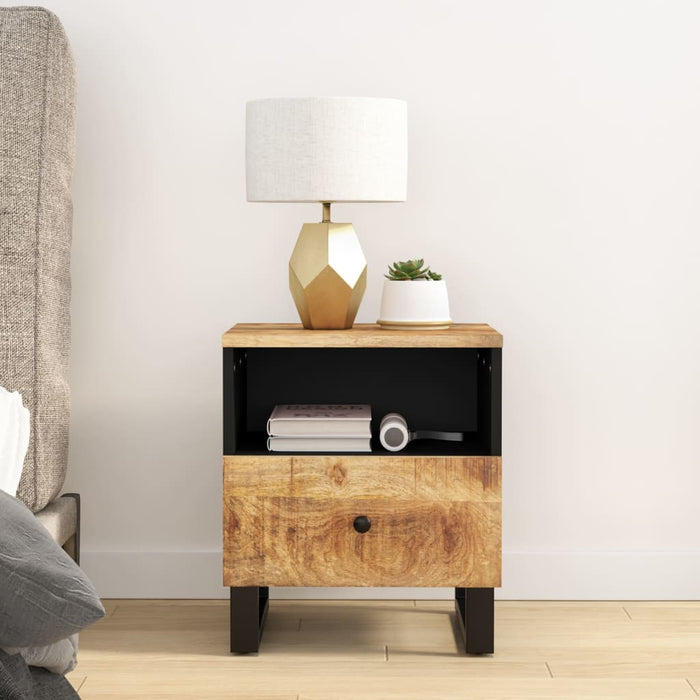 Bedside Cabinet Solid Wood Mango&Engineered Wood