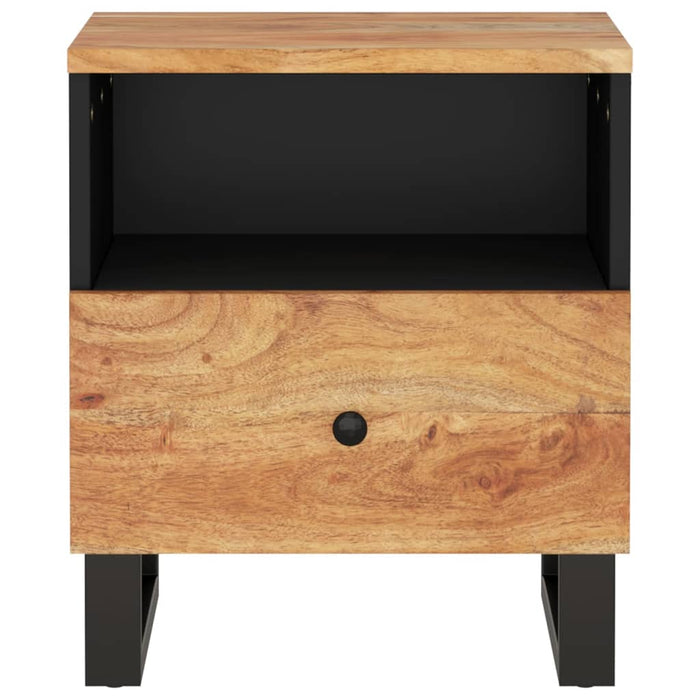 Bedside Cabinet Solid Wood Acacia&Engineered Wood