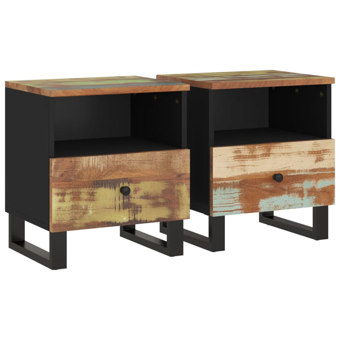 Bedside Cabinets 2 pcs Solid Wood Reclaimed&Engineered Wood