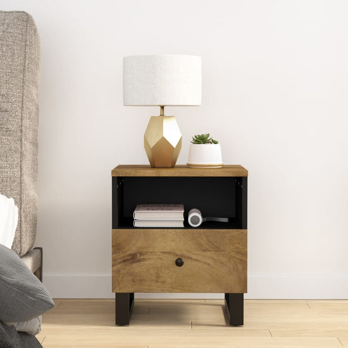 Bedside Cabinet Solid Wood Mango&Engineered Wood