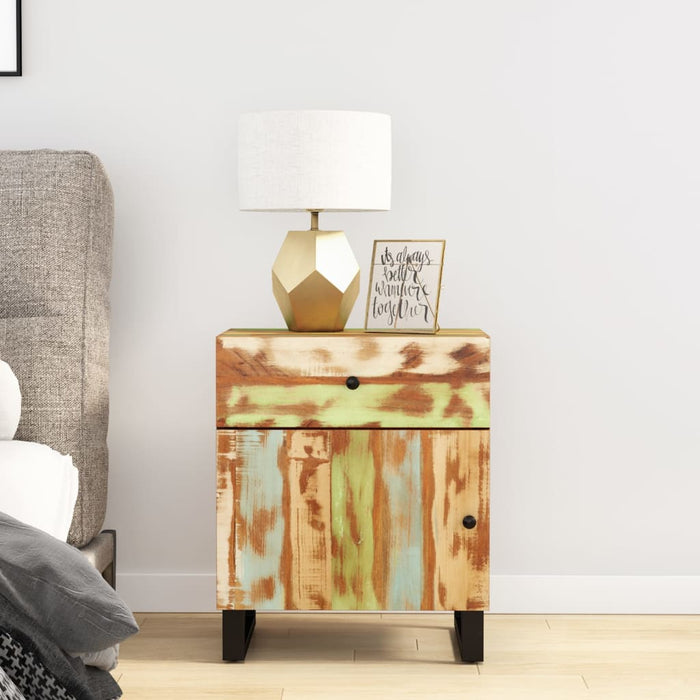 Bedside Cabinet 50x33x60cm Solid Wood Reclaimed&Engineered Wood