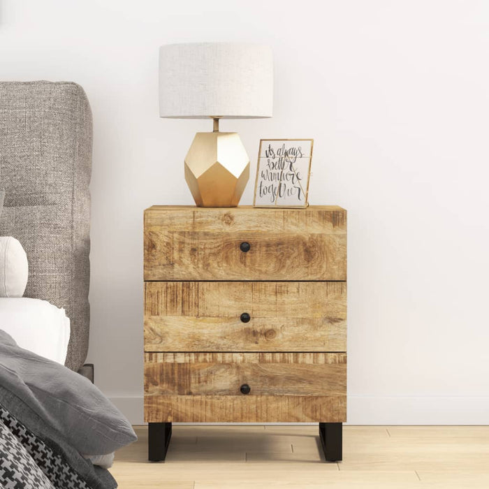 Bedside Cabinet 50x33x62 cm Solid Wood Mango&Engineered Wood