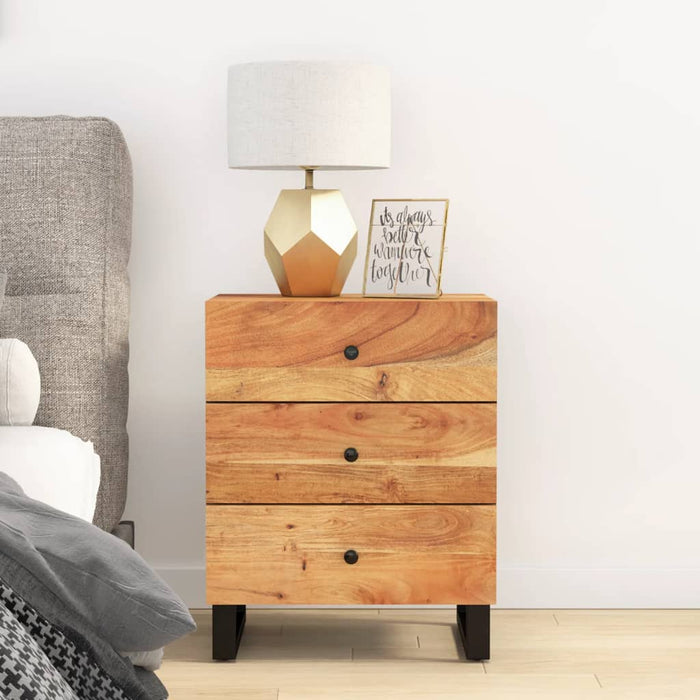 Bedside Cabinet 50x33x62 cm Solid Wood Acacia&Engineered Wood