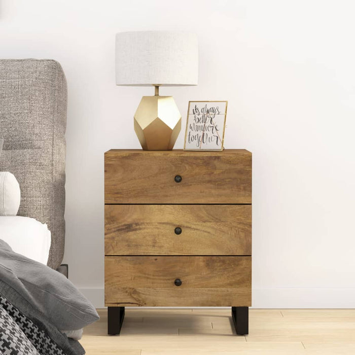 Bedside Cabinet 50x33x62 cm Solid Wood Mango&Engineered Wood