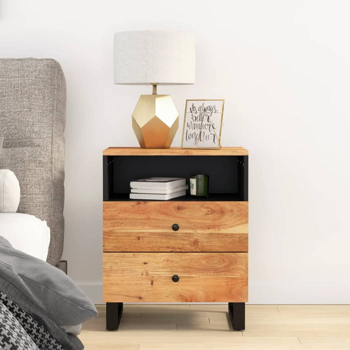 Bedside Cabinet 50x33x62 cm Solid Wood Acacia&Engineered Wood