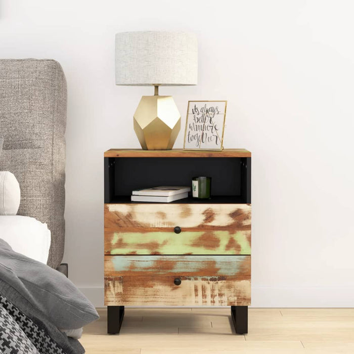 Bedside Cabinet 50x33x62cm Solid Wood Reclaimed&Engineered Wood