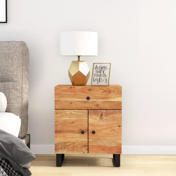 Bedside Cabinet 50x33x60 cm Solid Wood Acacia&Engineered Wood