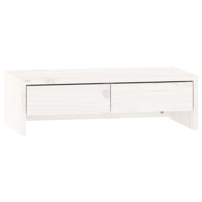 Monitor Stand White 50x27x15 cm Solid Wood Pine