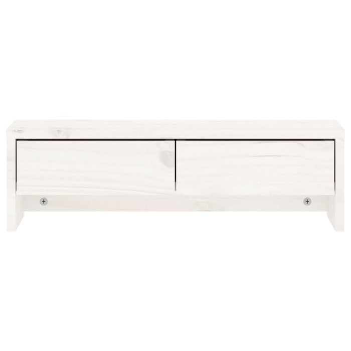 Monitor Stand White 50x27x15 cm Solid Wood Pine