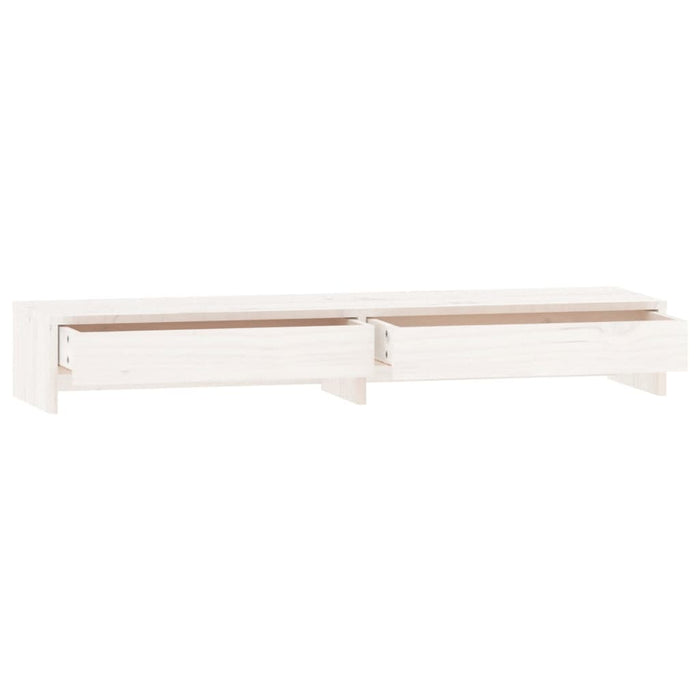 Monitor Stand White 100x27x15 cm Solid Wood Pine